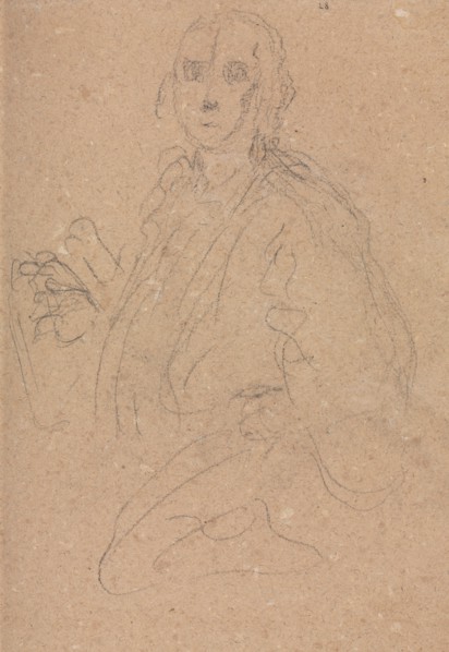 Verona Sketchbook: Gentlemen (page 55), 1760. Francesco Lorenzi (Italian, 1723-1787). Black chalk ;