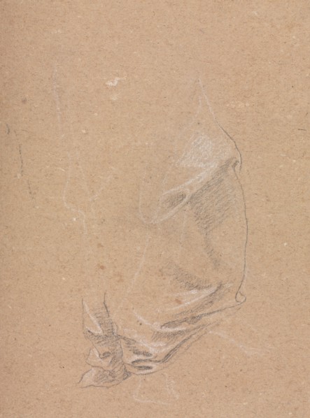 Verona Sketchbook: Drapery study (page 57), 1760. Francesco Lorenzi (Italian, 1723-1787). Black