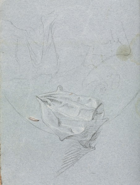 Verona Sketchbook: Drapery study (page 84), 1760. Francesco Lorenzi (Italian, 1723-1787). Black