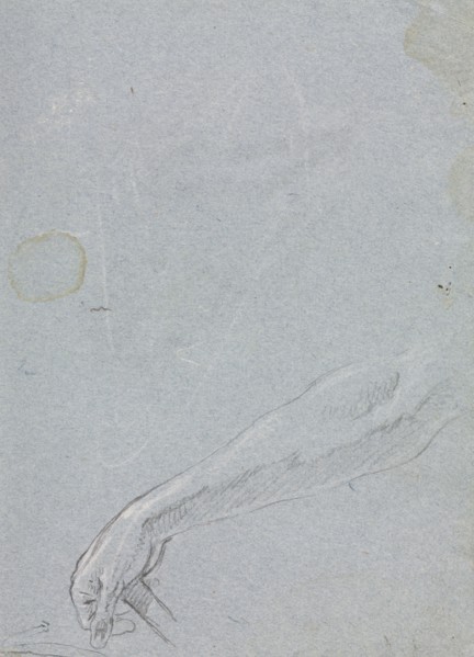 Verona Sketchbook: Right hand (page 7), 1760. Francesco Lorenzi (Italian, 1723-1787). Black chalk
