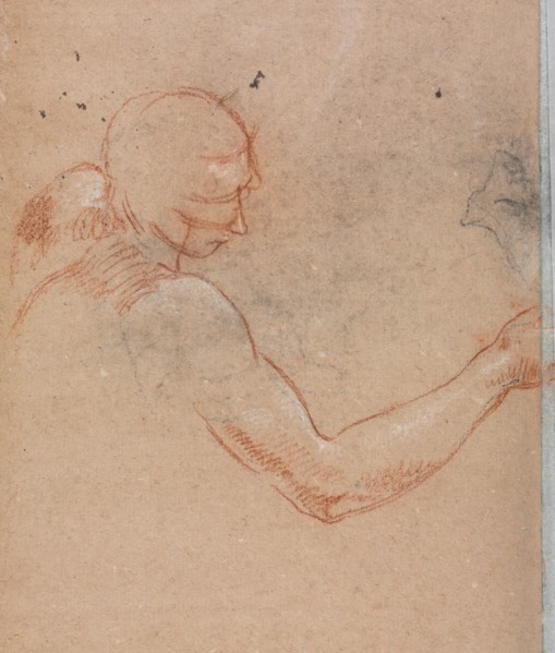 Verona Sketchbook: Nude with head and right arm (page 36), 1760. Francesco Lorenzi (Italian,