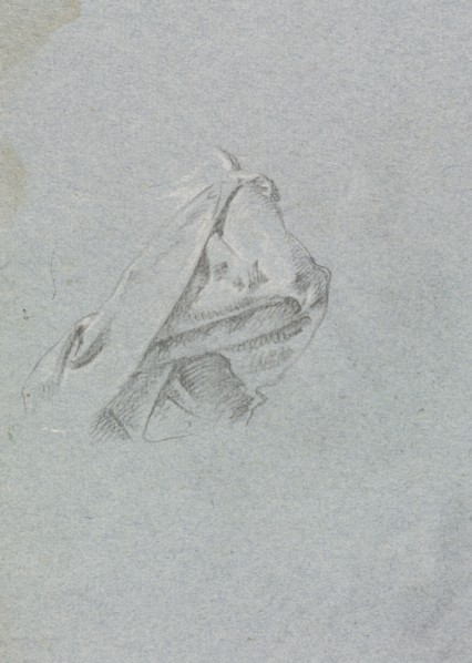 Verona Sketchbook: Drapery study (page 10), 1760. Francesco Lorenzi (Italian, 1723-1787). Black