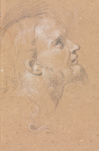 Verona Sketchbook: Male head in profile (page 91) , 1760. Francesco Lorenzi (Italian, 1723-1787).