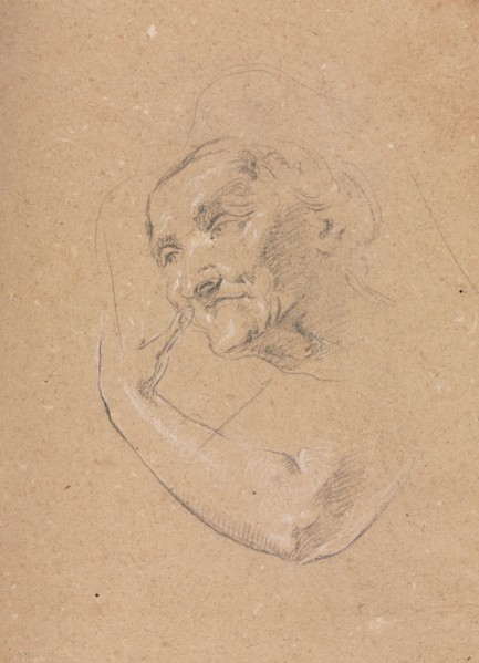 Verona Sketchbook: Head of a woman with left arm (page 13), 1760. Francesco Lorenzi (Italian,