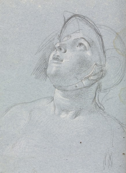 Verona Sketchbook: Soldier (page 96), 1760. Francesco Lorenzi (Italian, 1723-1787). Black chalk