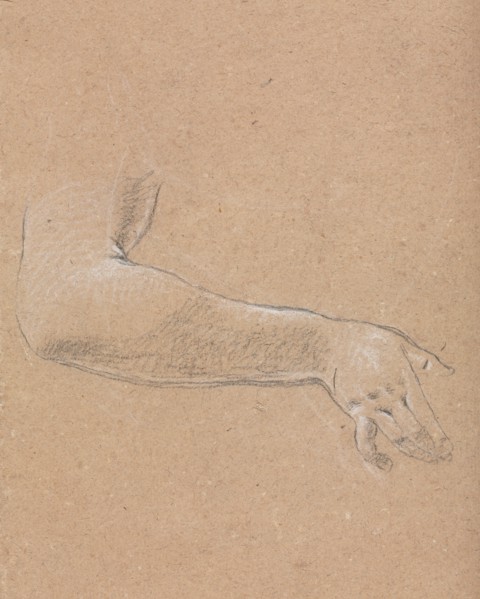 Verona Sketchbook: Female right arm and hand (page 44), 1760. Francesco Lorenzi (Italian,