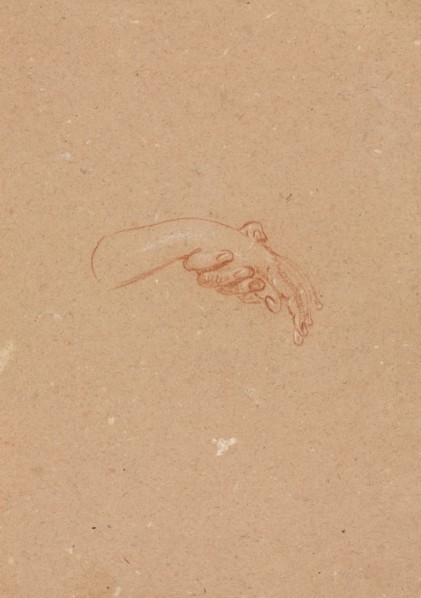 Verona Sketchbook: Study of hands (page 23), 1760. Francesco Lorenzi (Italian, 1723-1787). Red