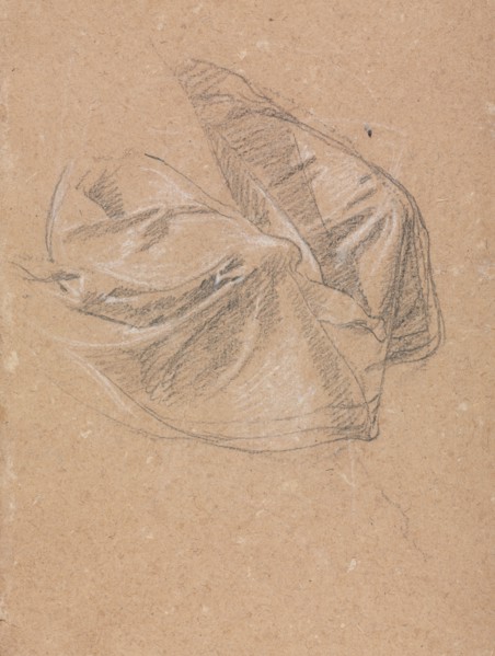 Verona Sketchbook: Drapery study (page 50), 1760. Francesco Lorenzi (Italian, 1723-1787). Black