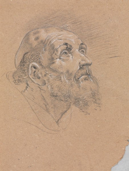 Verona Sketchbook: Monk (page 25), 1760. Francesco Lorenzi (Italian, 1723-1787). Black chalk with