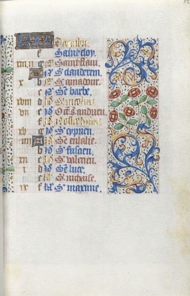 Book of Hours (Use of Rouen): fol. 12r, c. 1470. Master of the Geneva Latini (French, active Rouen,