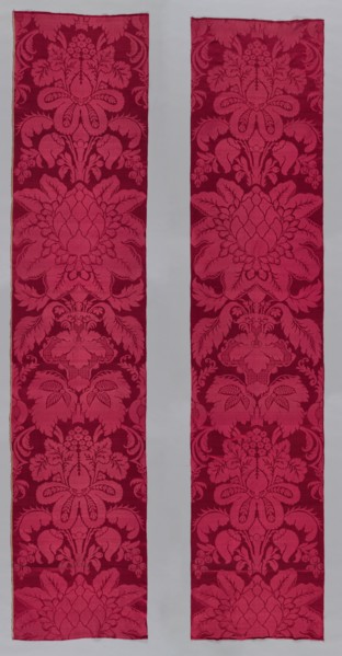 Two Large Damask Cloths, 1600s. Italy, 17th century. Damask, silk; average: 300 x 65.5 cm (118 1/8