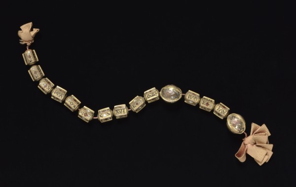Beads from a Rosary, early 1500s. Italy, early 16th century. Gilt copper with champlevé enamel ;