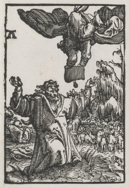 The Fall and Redemption of Man:  The Message of the Angel to Joachim, 1515. Albrecht Altdorfer