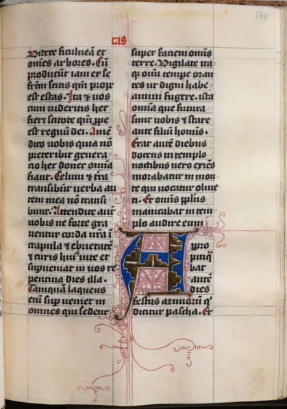 Gospel Book with Evangelist Portraits: Decorated Initial, c. 1480. Hausbuch Master (German). Ink,