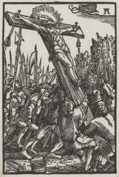 The Fall and Redemption of Man:  The Raising of the Cross, c. 1515. Albrecht Altdorfer (German, c.