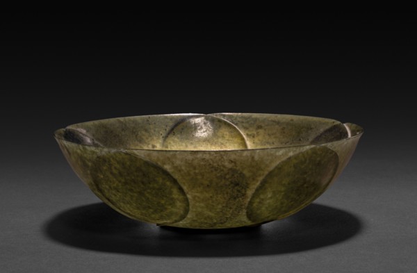 Lotus Bowl, 18th Century or later. China, Qing dynasty (1644-1911). Jade; overall: 3.5 cm (1 3/8 in