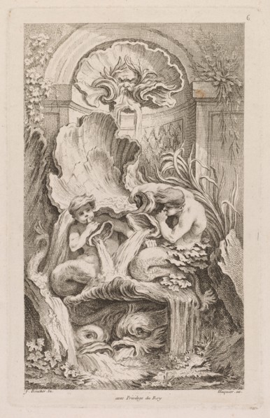 Book of Fountains:  No. 6, c. 1736. Gabriel Huquier (French, 1695-1772), after François Boucher
