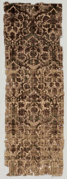 Length of Velvet, 1500s. Italy, 16th century. Velvet (cut and voided); silk ; average: 114.6 x 39.1