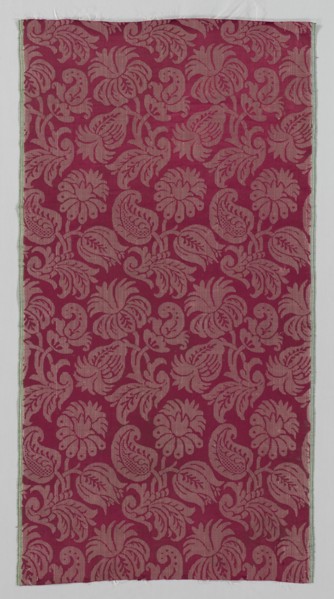 Length of Silk Textile, 1600s. Italy, 17th century. Damask, silk; average: 108.6 x 57.2 cm (42 3/4