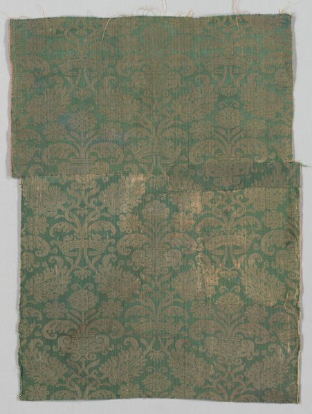 Two Lengths of Textile, 1500s. Italy or Spain, 16th century. Damask, silk; average: 75 x 56 cm (29