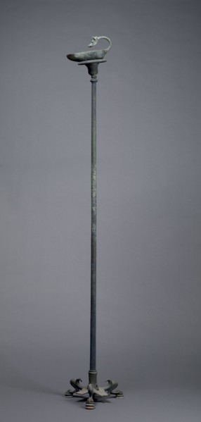 Lamp, 100-1 BC. Italy, Roman, 1st Century BC. Bronze; overall: 9.6 cm (3 3/4 in.).