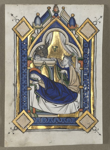 Leaf Excised from a Psalter: The Nativity, c. 1260. Flanders, Liège(?), 13th century. Tempera and