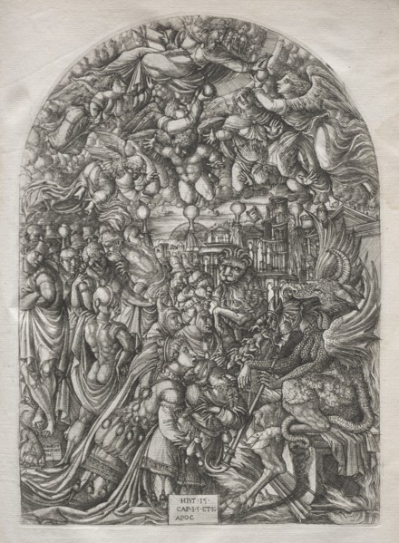 The Apocalypse:  The Dragon with Two Horns and the Beast with Seven, 1546-1556. Jean Duvet (French,