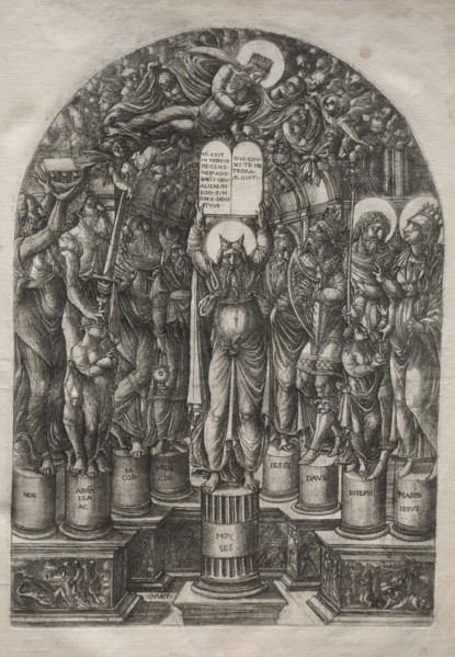 Moses Surrounded by the Patriarchs, before 1561. Jean Duvet (French, 1485-1561). Engraving