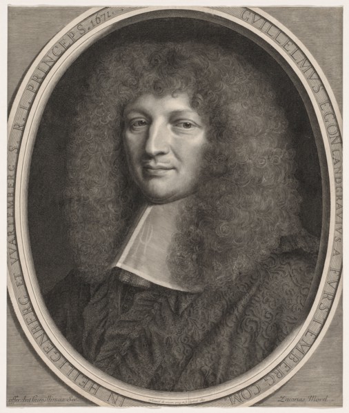 Cardinal of Furstenberg, 1671. Robert Nanteuil (French, 1623-1678). Engraving