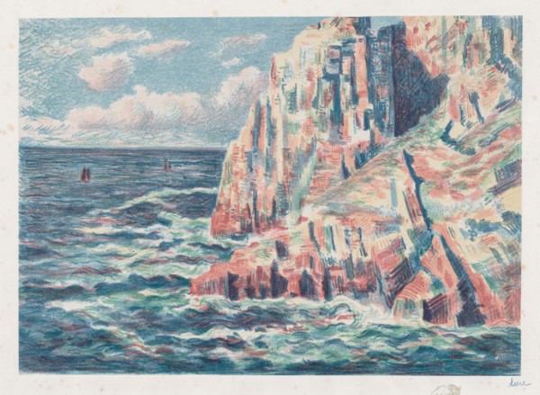 The Sea at Camaret, The Red Rocks, 1895. Maximilien Luce (French, 1858-1941). Lithograph