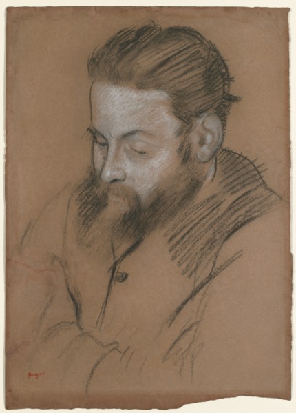 Diego Martelli, 1879. Edgar Degas (French, 1834-1917). Charcoal and white chalk; sheet: 44 x 31.3