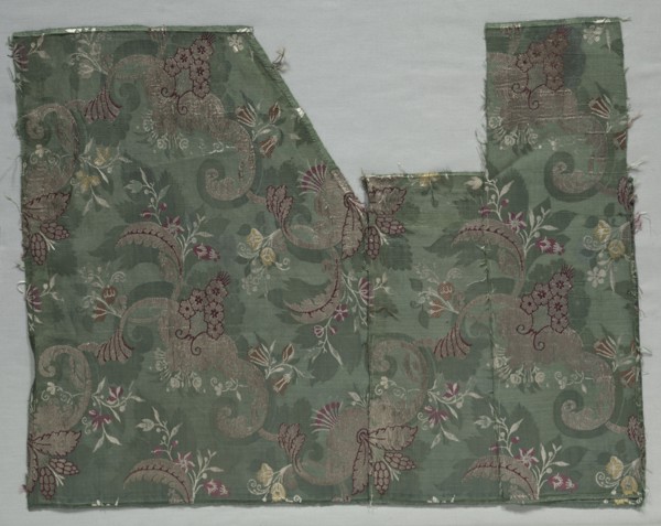 Length of Silk Damask, 1700s. Italy, 18th century. Damask, brocaded; silk and metal; average: 69.3