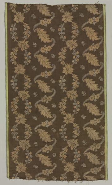 Silk Fragment, 18th century. Spain, 18th century. Fancy satin, brocaded: silk and metal threads;