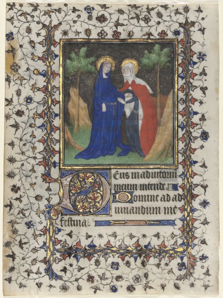 Leaf from a Book of Hours: The Visitation, c. 1415. Workshop of Boucicaut Master (French, Paris,