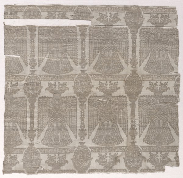 Fragment with Double-Headed "Simurgh"-Eagles, 900s - 1000s. Iran or Iraq, 10th-11th century. Lampas