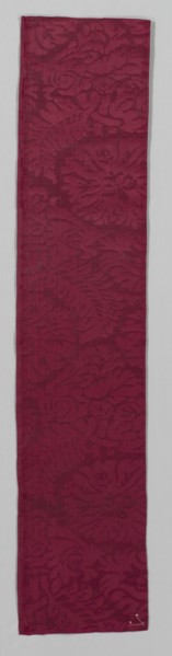 Fragment of Silk Damask Textile, late 1600s. Italy, late 17th century. Damask, silk; average: 108 x