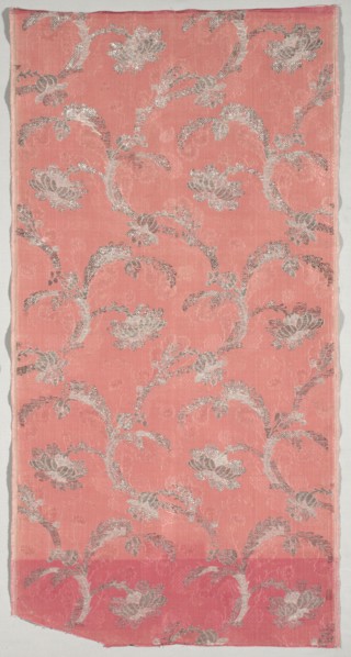 Length of Textile, 1723-1774. France, 18th century, Period of Louis XV (1723-1774). Brocade; silk