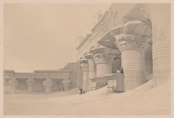 Egypt and Nubia:  Volume I - No. 10, Edfou, 1838. Louis Haghe (British, 1806-1885). Color