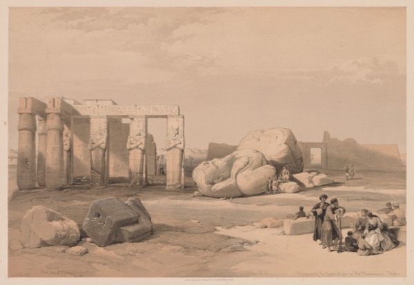 Egypt and Nubia:  Volume II - No. 4, Fragments of the Great Colossi, at the Memnonium, 1838. Louis