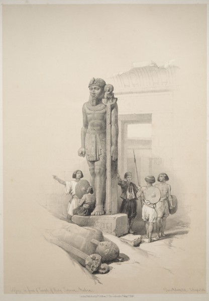 Egypt and Nubia:  Volume II - No. 7, Colossi at Wady Saboua, 1838. Louis Haghe (British, 1806-1885)