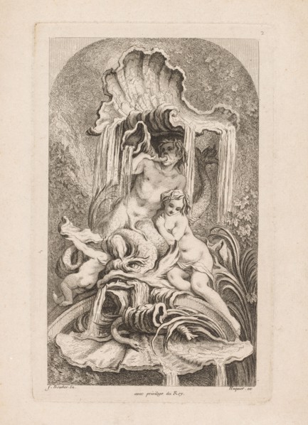 Book of Fountains:  No. 2, c. 1736. Gabriel Huquier (French, 1695-1772), after François Boucher