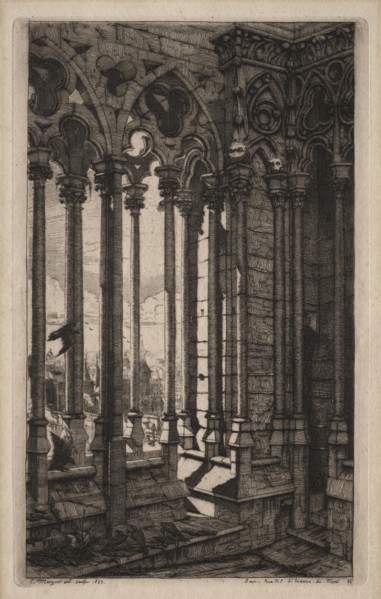 Etchings of Paris:  The Gallery of Notre Dame, 1853. Charles Meryon (French, 1821-1868). Etching