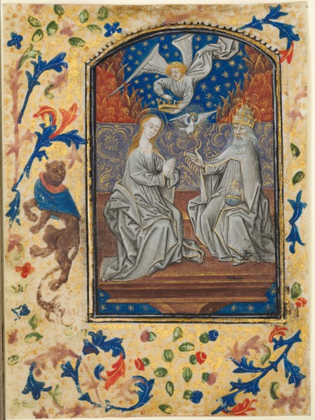 Leaf from a Book of Hours: Virgin and Child Enthroned, c. 1470-1480. Circle of Guillaume Vrelant