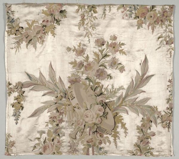 Coverlet Fragment, c. 1760-1770. Philippe de Lasalle (French, 1723-1805). Embroidered satin and