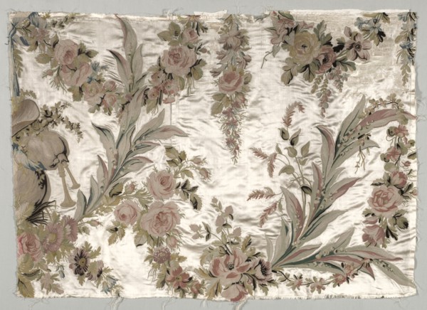 Coverlet Fragment, c. 1760-1770. Philippe de Lasalle (French, 1723-1805). Embroidered satin and