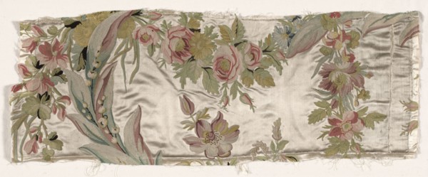 Coverlet Fragment, c. 1760-1770. Philippe de Lasalle (French, 1723-1805). Embroidered satin and