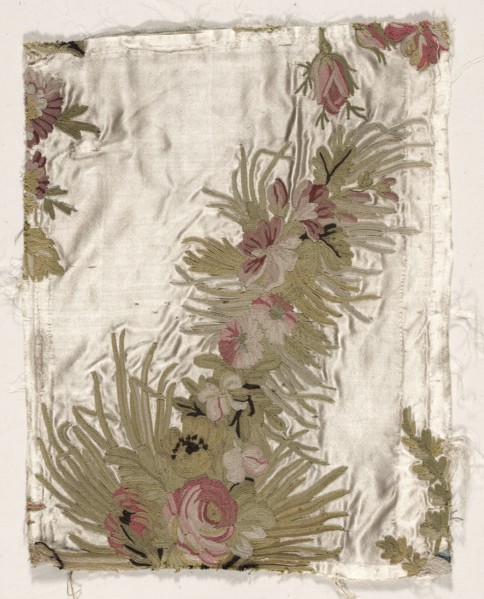 Coverlet Fragment, c. 1760-1770. Philippe de Lasalle (French, 1723-1805). Embroidered satin and