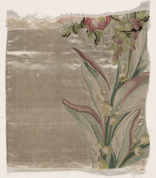 Coverlet Fragment, c. 1760-1770. Philippe de Lasalle (French, 1723-1805). Embroidered satin and