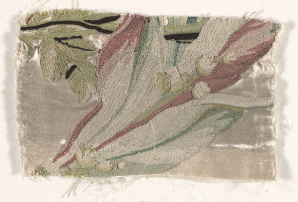 Coverlet Fragment, c. 1760-1770. Philippe de Lasalle (French, 1723-1805). Embroidered satin and