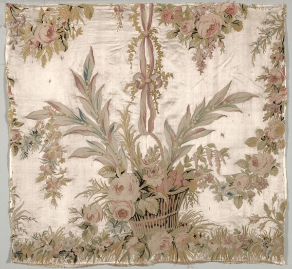 Coverlet and Fragments, c. 1760-1770. Philippe de Lasalle (French, 1723-1805). Embroidered satin